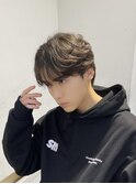 ブルーブラックフェザーパーマサーフカールセンターパート