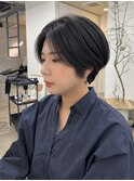 くびれショートカット/ハンサムショートボブ/前髪なし#名古屋#栄