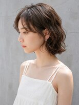 トリッカ 銀座(tricca)&nbsp;くびれボブ/ニュアンスパーマ/ウェーブパーマ/モカブラウン