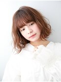 透け感可愛い切りっぱなしボブ