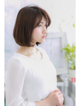 ミック ヘアアンドメイク アップ 駒込店(miq Hair&Make up) 伸ばしかけにも◎切りっぱなし小顔ナチュラル前下がりボブ