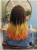 【Bella吉祥寺】かきあげヘア/グラデーション/イエローオレンジ