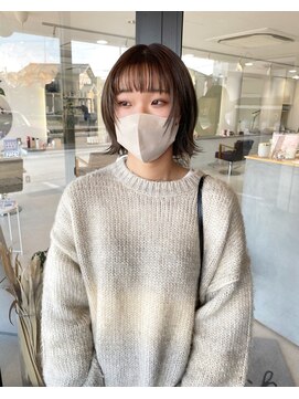 エンリッチヘア(enrich hair) ショートボブ　フェイスレイヤー　ベージュ