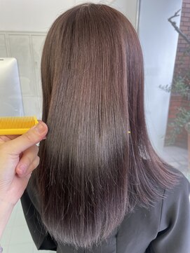 ルートエイチ 市川(Root H) イメチェンチェリーブラウンフェミニンモードダークアッシュ