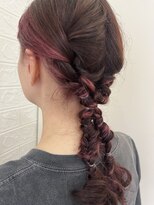 アメイジングヘアー 中沢店(AMAZING HAIR) 三つ編み/ヘアアレンジ/ヘアセット/インナーカラー/ピンク