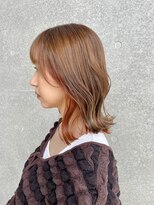 ミーツ バイ カシェート 武蔵藤沢店(meets by cachette)&nbsp;外はねボブ/インナーオレンジ/アッシュ