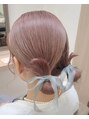 アッシュ 国立店(Ash)&nbsp;ミディアムアレンジ＿大人ツインお団子＆ひもリボン◎
