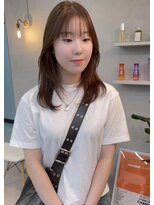 シーン(SCEN) beige brown × layer cut