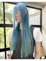ラキングキョウト(LA KING KYOTO)&nbsp;10代20代30代水色カラーハイトーンロング