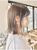 切りっぱなしボブ/外ハネボブ/イヤリングカラー/髪質改善