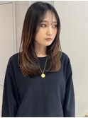 【YOKE】ダークアッシュグレージュ暗めカラー顔まわりレイヤー
