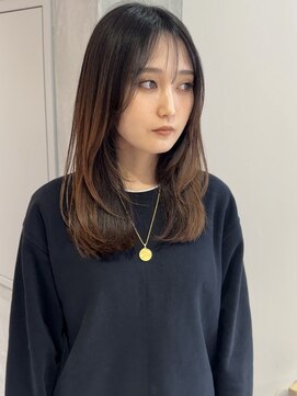 ヨーク(YOKE) 【YOKE】ダークアッシュグレージュ暗めカラー顔まわりレイヤー