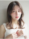 ナチュラルカールワイドバングサイドバングレイヤーカット