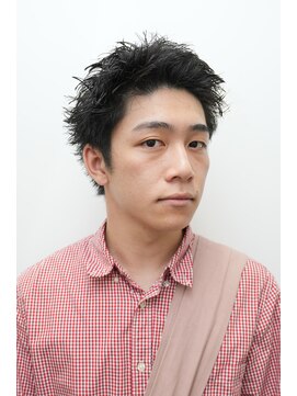 グラシアス(gracias) メンズカットアップバングスパイキーショートブルーブラック0605