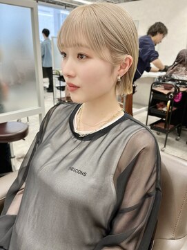 キートス 高知店(kiitos) ○ハイトーンボブホワイトベージュ10代20代30代