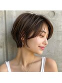 【monde】大人ショート×センターパート×暗髪カラー
