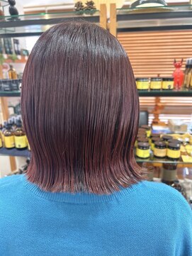 オーガニックマインド 坂戸 鶴ヶ島(organic+mind) 30代40代暗髪透明感グレージュ切りっぱなしボブ美髪