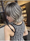 バレイヤージュ、ハイライト、ボブ、レイヤー、ケアブリーチ