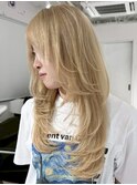 ブリーチハイライト髪質改善ダブルカラーレイヤーカット