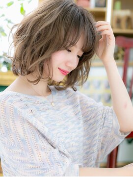 カバーヘア ブリス 大宮西口(COVER HAIR bliss) おフェロインナーカラーくせ毛風カールボブg大宮20代30代40代!