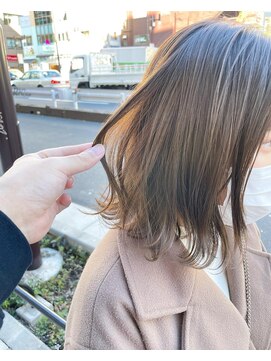 プリマ アンジュ 中目黒店(PRIMA ange) 外はねBOB×まろやかオリーブベージュ PRIMA ange 中目黒