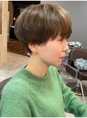マッシュショート×シアーベージュ