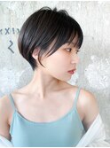 黒髪ショートボブヘア/前下がりショート/30代40代50代