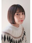 シースルーバングの内巻きボブ♪