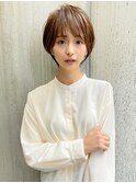 30代、40代/丸みくびれショートボブ×白髪染めハイライト/大宮