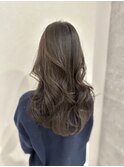 ブリーチ無しオリーブグレージュ　レイヤーカット顔まわりカット
