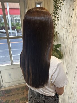 アムール 二子玉川(Amour) サラツヤロング/ナチュラルストレートヘア/オレンジカラー