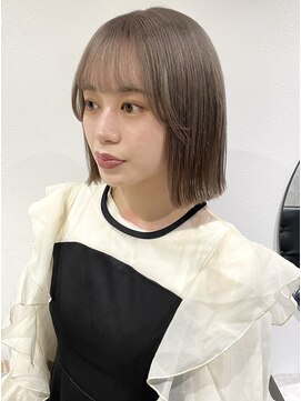 ラミエバイメルト 下北沢(lamie by melt) 花田/ボブ/切りっぱなしボブ/前髪/イメチェン/下北沢/ベージュ