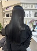 韓国 くびれロング レイヤー ワンホンヘア 小顔前髪