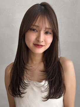 アグノス 青山(Agnos) 薄めバング結べるボブデジタルパーマくびれヘアミニウルフ