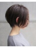 大人可愛い20代30代40代黒髪前下がりショートボブ丸みショート◎