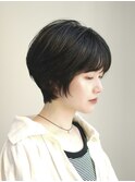 ショート・ボブ/丸顔/前髪あり/絶壁解消/30代/40代/50代/くびれ