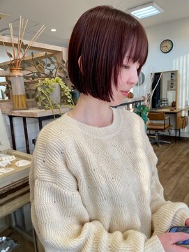 ヘアー テクニカ(hair Technica) マッシュボブ×オレンジブラウン