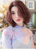 センターパート/ダスティピンク/チェリーレッド/大人ボブ/30代g