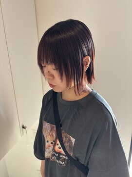 コルバース(COL BIRTH) 切りっぱなしタイトボブ×ピンクレッドブラウン