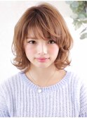 ふわふわで可愛い！キュートなフェミニンボブ