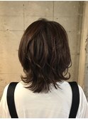 ウルフカット_丸みショート無造作カールボブディ