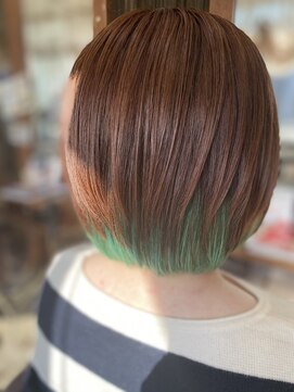 パッション 長町南店(PASSION) ☆PASSION長町南☆インナーカラー☆グリーンショート☆