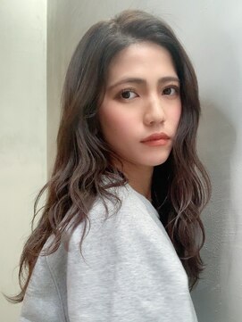 アイティー バイ アルバム 中野店(IT by ALBUM) ロングウェーブ_オリーブカラーハイライトカラー_57325