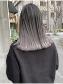 バレイヤージュハイライトグレージュエアタッチボブ