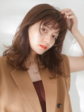 テトテ 三宮店(Tetote) 【tetote神戸三宮】大人可愛いゆるくしゃミディ マロンベージュ