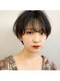 地毛風の透け感カラー × 簡単セット × マッシュショート