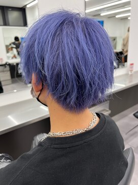 リップス 栄(LIPPS) ブリーチ2回ブルー系カラーハイトーン青系カラー