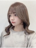 お顔周りカット×透明感ラベンダーベージュ