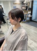 大人ショートボブ丸みショートカットマッシュショート前髪あり