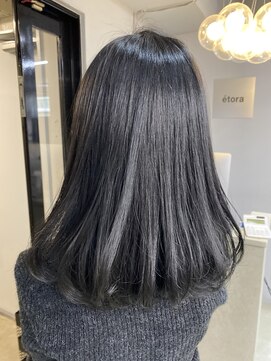 エトラ 渋谷店(etora) 前髪 ネビージュ ボブルフ 黒髪 ワンレン 小顔 "